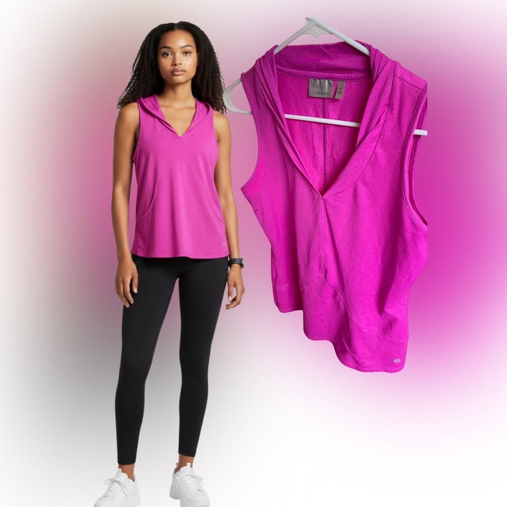 Athleta Supplex Sleeveless Training Top M Bright Fuchsia Pink Performance Shirt